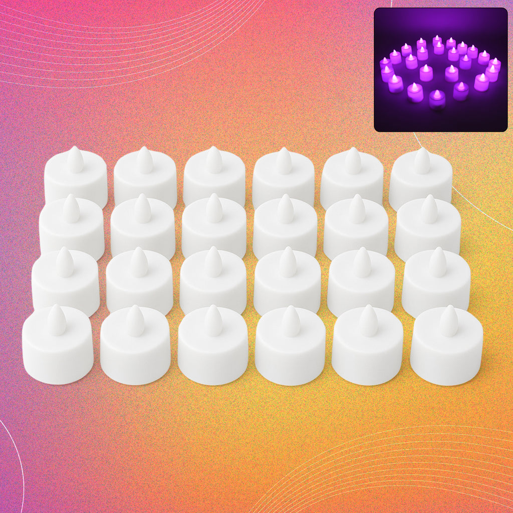 6634  Flameless Led Tealights Smokeless Plastic Decorative Candles - Led Tea Light Candle For Home Decoration (Pack Of 24)
