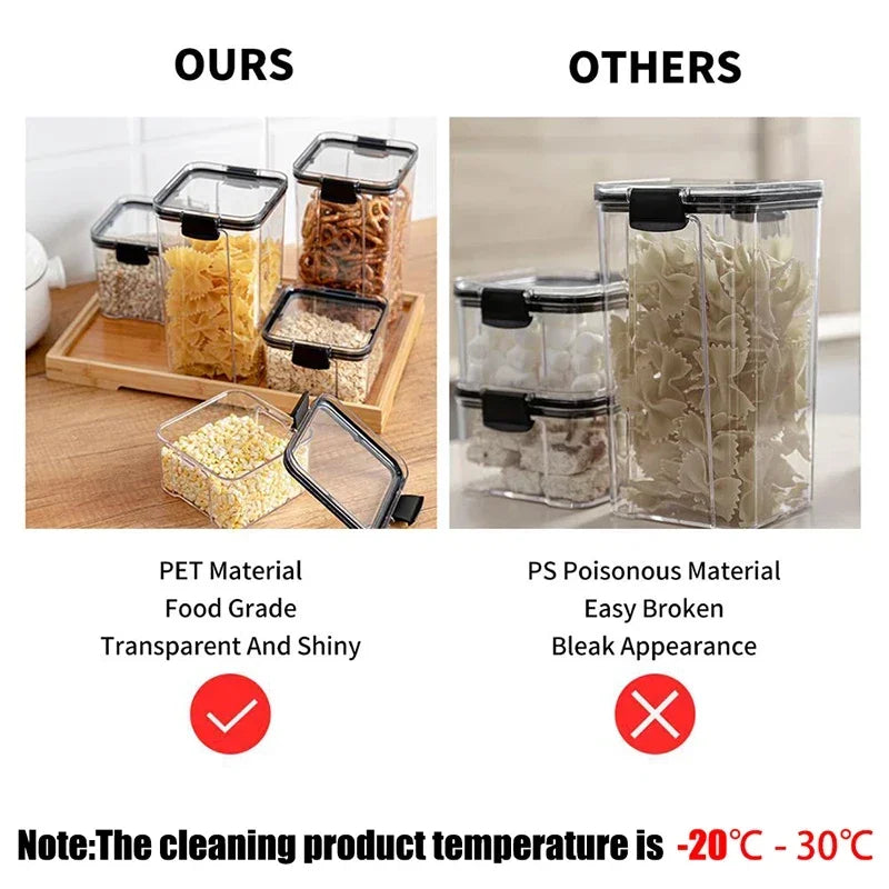 Kitchen Organizers for Pantry Storage Containers Kitchen Fridge Organizer Jars With Lid Plastic Storage Container Spices Boxes