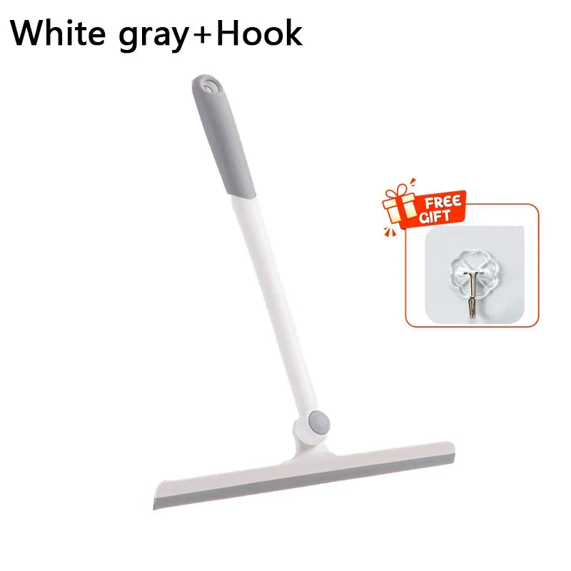 360 Degree Rotatable Shower Squeegee Glass Wiper Scraper Squeegee Cleaner With Silicone Holder Bathroom Mirror Scraper Cleaning