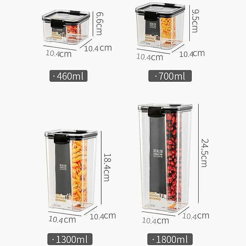 Kitchen Organizers for Pantry Storage Containers Kitchen Fridge Organizer Jars With Lid Plastic Storage Container Spices Boxes