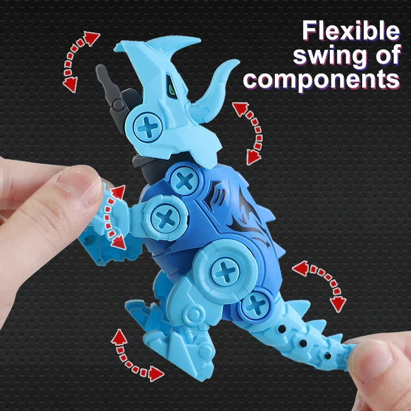 Assembly Take Apart Dinosaur Screw Plastic Brick DIY Construction Set Building Blocks Disassembly Robot Model Screwdriver Toys