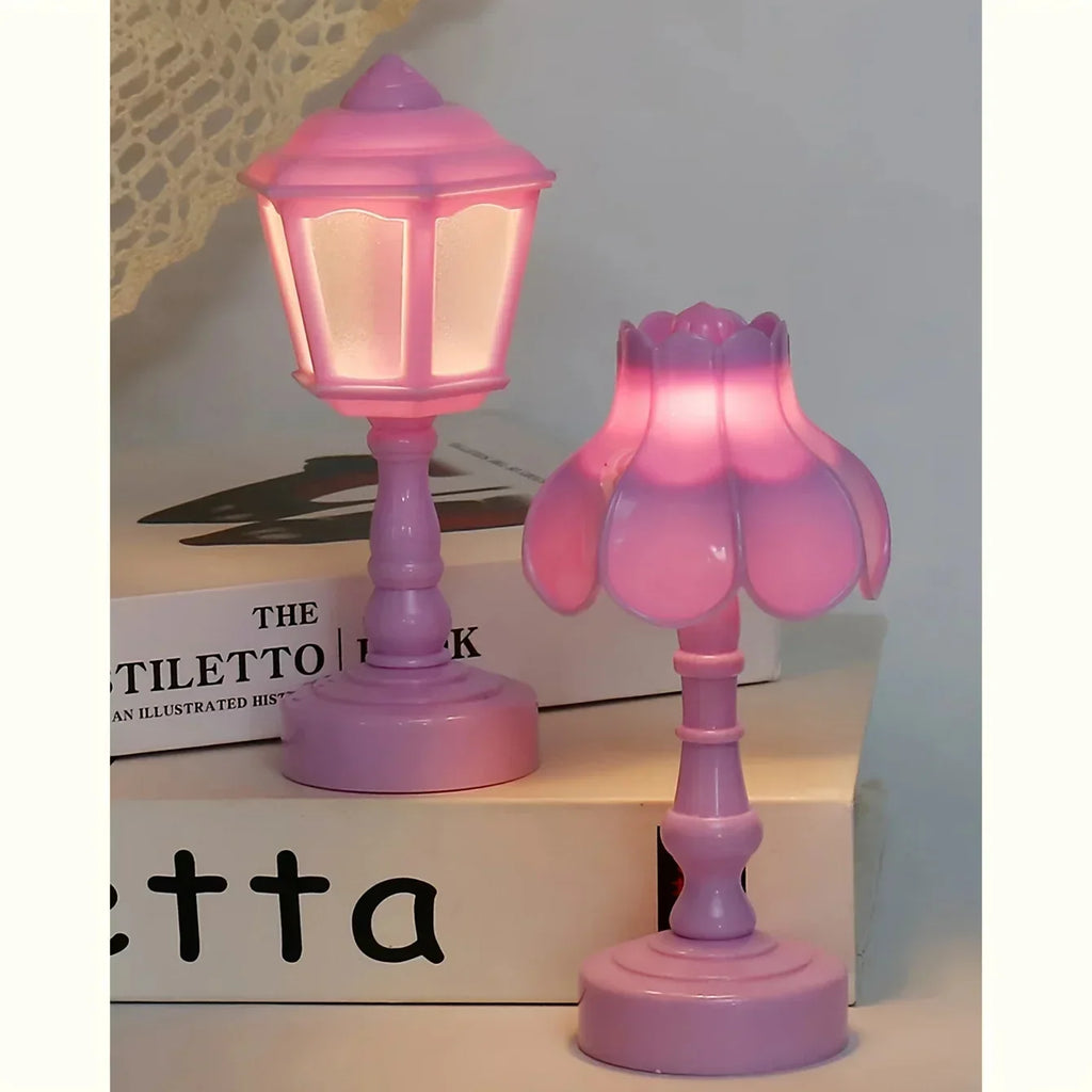 Geometric Flower Bud LED Table Lamps Button Battery Desk Night For Bedroom Dining Touch Night Light Simple Modern Decoration