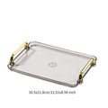 Rectangular Serving Tray with Handle Cosmetic Jewelry Dish Bathroom Decorative Tray Table Storage Organizer for Home Hotel