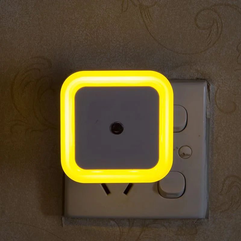 1/2/4PCS LED Wireless Sensor Night Light EU US Plug Mini Square For Baby Children Living Room Bedroom Corridor Lighting Lamps