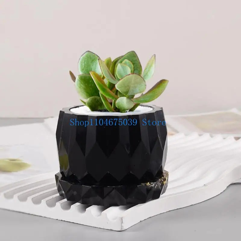 5asd Succulents Flower Pot Mold Round Vase Plaster Cement Molds Holder Mould