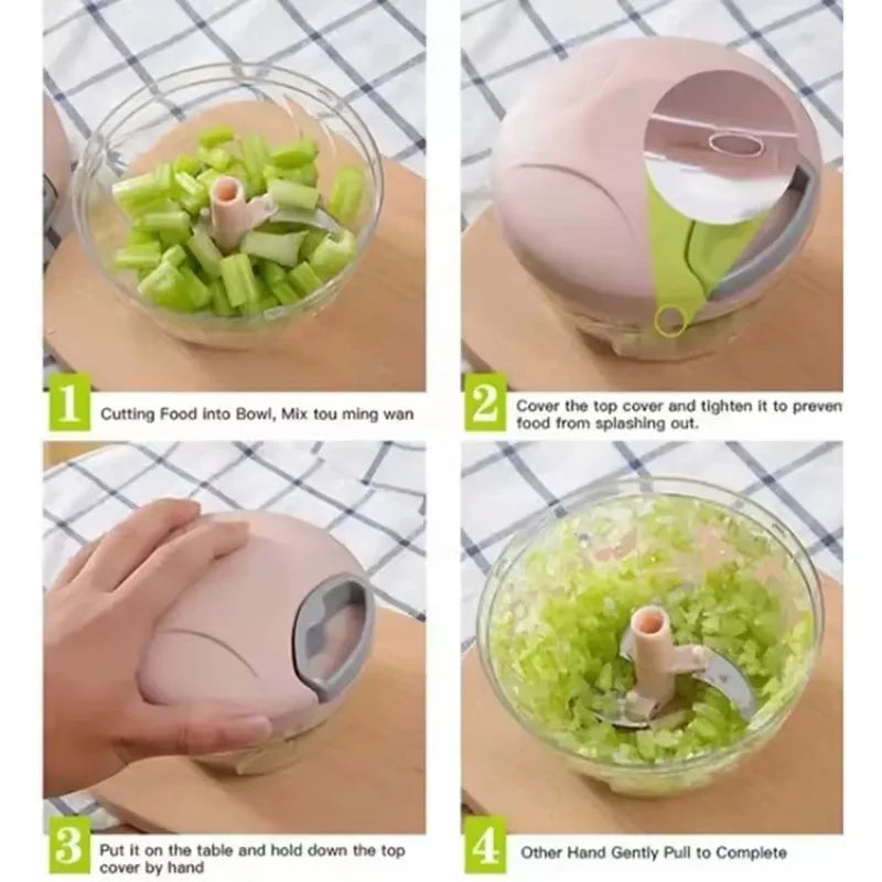 500/900ML Garlic Chopper Manual Garlic Press Food Vegetables Cutter Meat Grinders Kitchen Gadgets Hand Mincer Garlic Masher