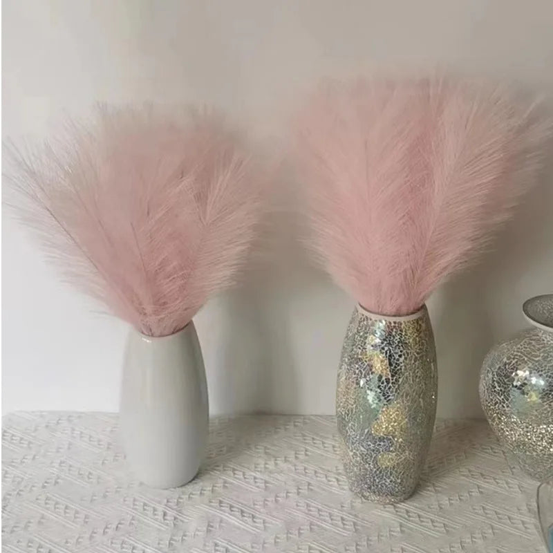 10/20pcs Simulated Reed Feather Pampas Grass Home Porch Wedding Party Garden Decoration Flower Vase DIY Accessories False Plant