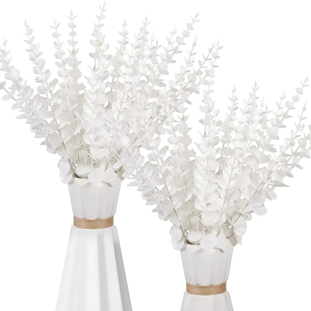 10pcs Artificial Eucalyptus Leaf Wedding Home Decoration Stem Eucalyptus Leaf Golden Green Wedding Decoration Fake Plant Leaves