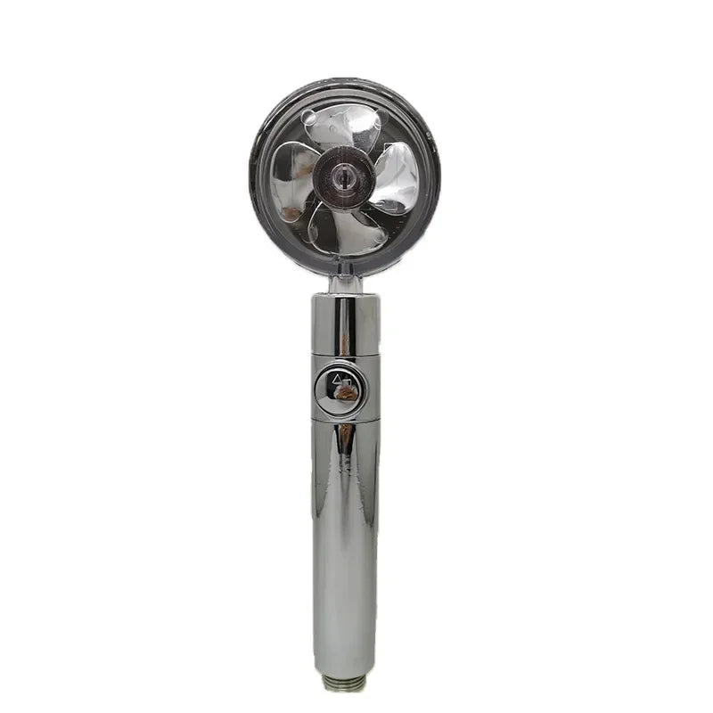 360 Degrees Rotating Turbo Power Shower Head Rain Shower Turbocharge Watering Can with Fan Bathroom Accessories Turbolux Showe