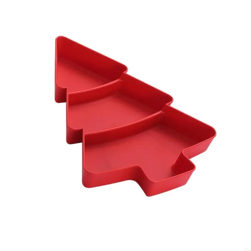 A0KE Multiple Section Holiday Snacks Tray Plastic Christmas Tree Designs for Candy Nut and Party Serving