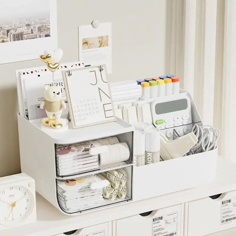 Desktop Storage Box Cosmetics Drawer Cute Box Office Stationery Organizing Box Learning Desk Shelf