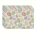 1Pc Easter Placemats Linen Rabbit Bunny Egg Dining Table Mats Placemat Spring Holiday Happy Easter Decoration for Home Kitchen