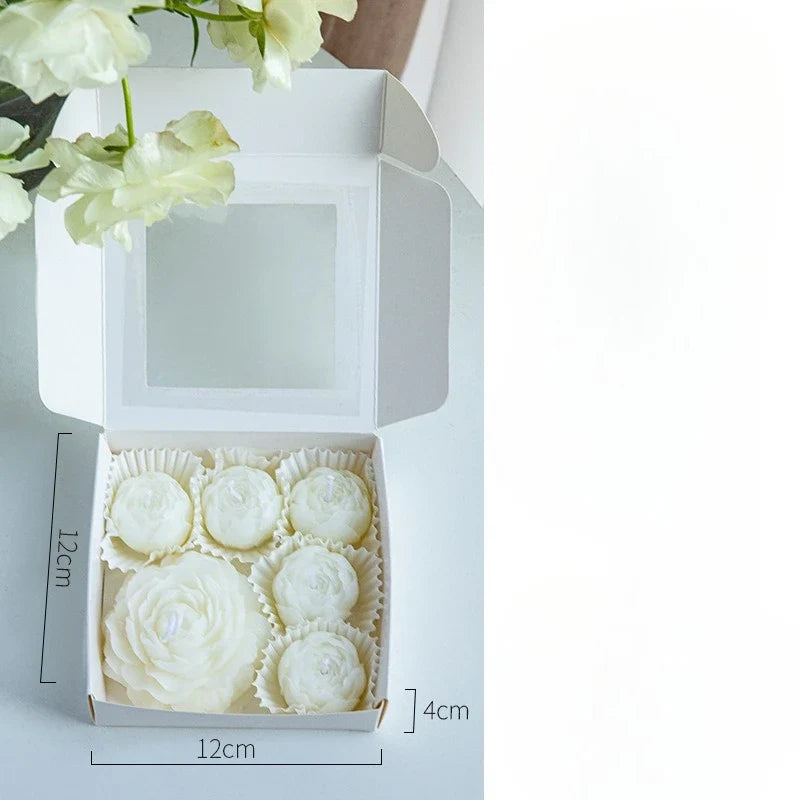 6pcs/box Handmade Peony Flower Aromatherapy Candle Set Soy Wax Aromatherapy Home Decoration Mother‘s Day Valentine's Day Gifts