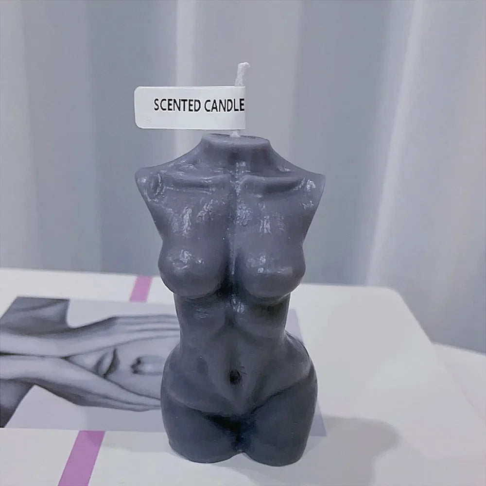 Female Torso Body Shape Scented Candle for Home Decor – Artistic Body Shape Soy Wax Candle, 10cm Mini Figurine Gift