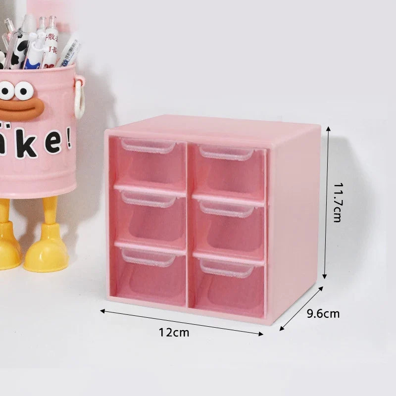Multi-layer Desktop Storage Box Large Capacity Dustproof Organizing Box Multifunctional Transparent Six Grid Drawer Storage Box