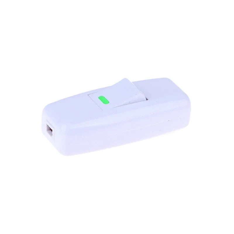 1 Pc Classic White Light Switch Inline ON/OFF for Home Table Bedside Lamp Desk Cord Cable Electrical Accessories