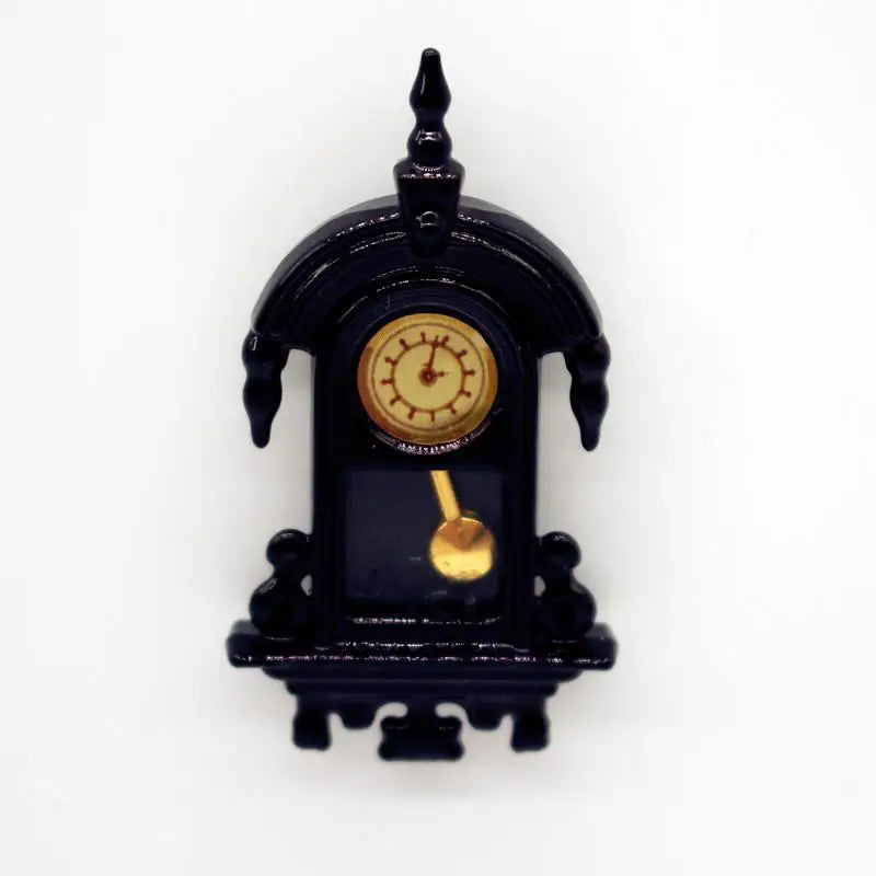 Dollhouse Vintage Wall Clock Dial Pointer Movable Miniatures Model Living Room Accessories Of Doll House Kids Pretend Play Toys