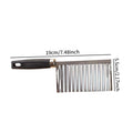 Stainless Steel Potato Crinkle Cutter Veggie Slicers wooden handle for Home Kitchen Vegetables Fruit Salad French Fry Slicer