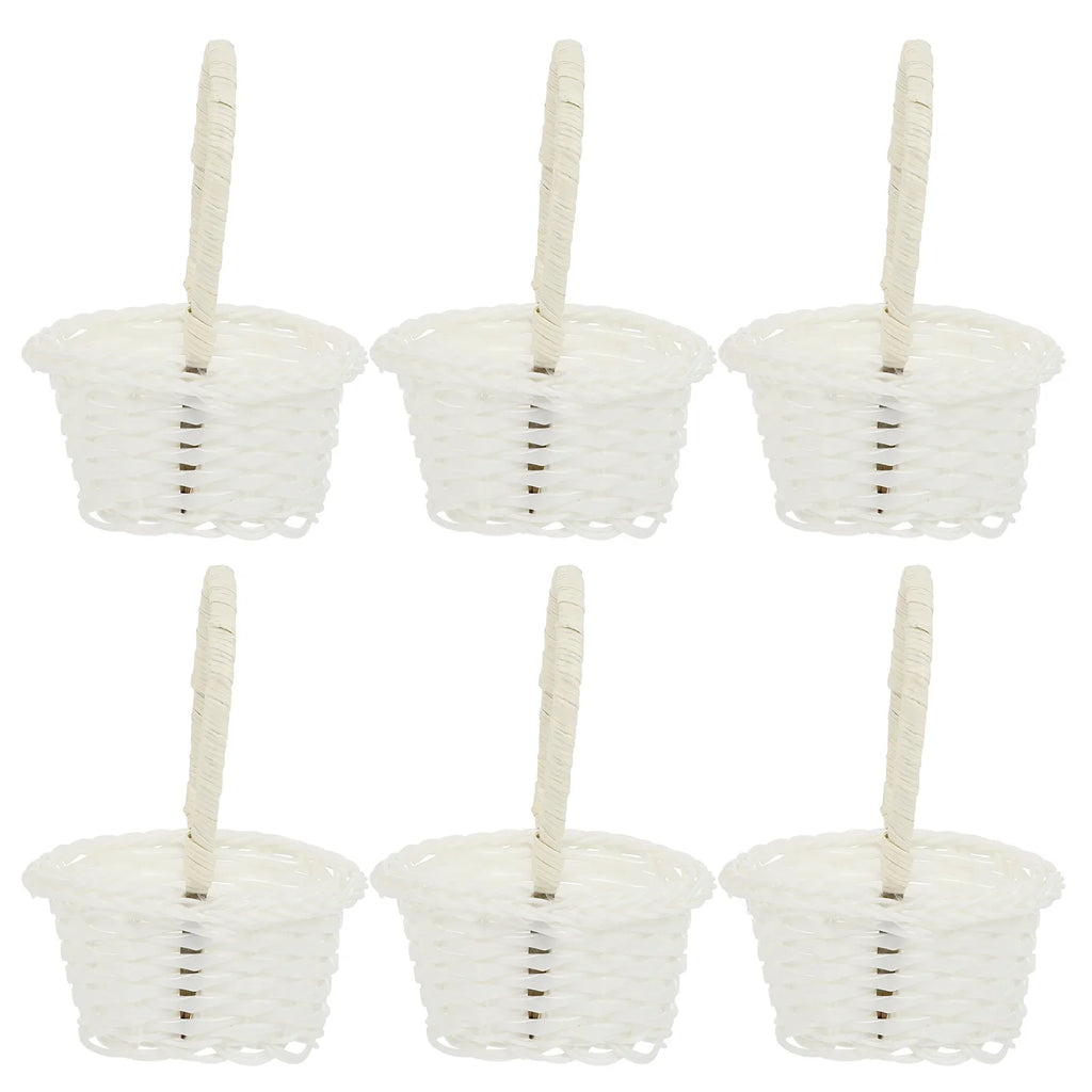 6pcs Woven Storage Baskets Rattan Basket For Home Hotel Organization Natural Decorative Picnic Snack Hamper Picking Planting
