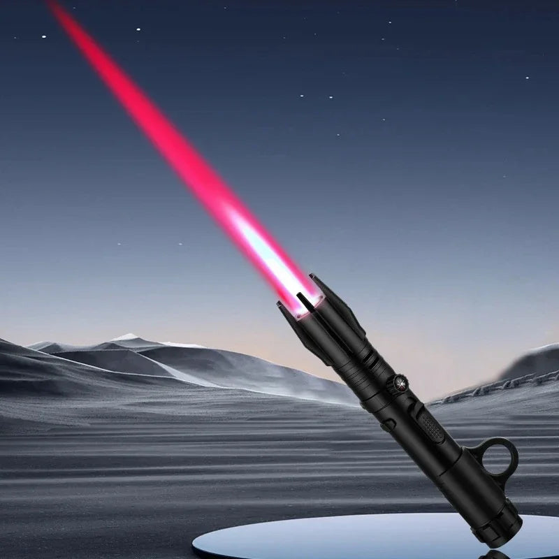 Metal Lightsaber Style Gas Lighter Powerful Red Flame Turbine Jet Torch Outdoor Compass Windproof Lighter BBQ Welding Cigar Tool