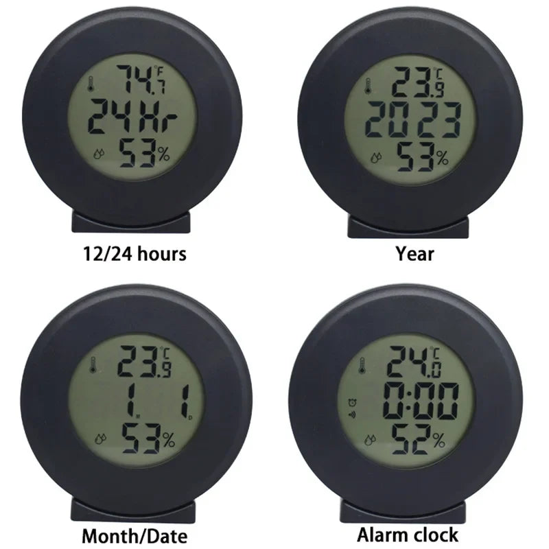 Digital LCD Travel Alarm Clock With Temperature Hygrometer Mini Desk Wall Clock Battery Powered