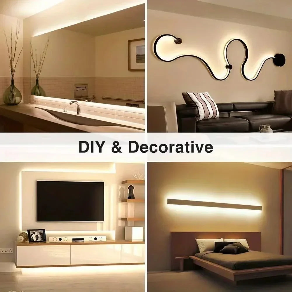 Neon LED Light Strip USB 5V Waterproof Flexible Rope with Motion Sensor Switch Room Decoration TV Backlight Gaming Setup Decor