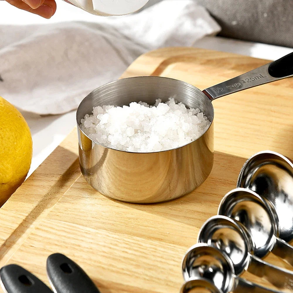 5/10Pcs Stainless Steel Measuring Cups And Spoons Set Kitchen Accessories For Baking Cake Cooking Making Measuring Kitchen Tools
