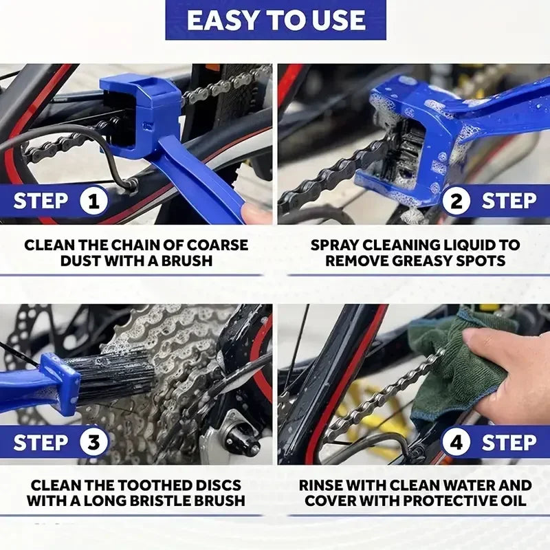 Motorcycle bike chain cleaning plastic brush gear checker brush mountain bike outdoor cleaning scrubbing tools