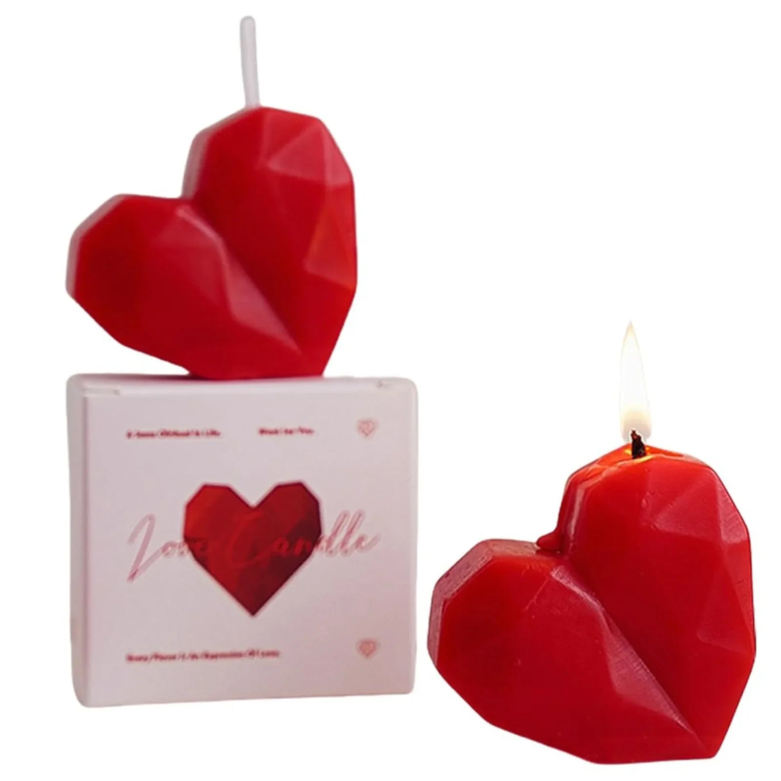 Love Aromatherapy Candle Valentine's Day Wedding Gift Heart Shaped Handmade Atmosphere 3D Design Geometric Texture Shaped Candle