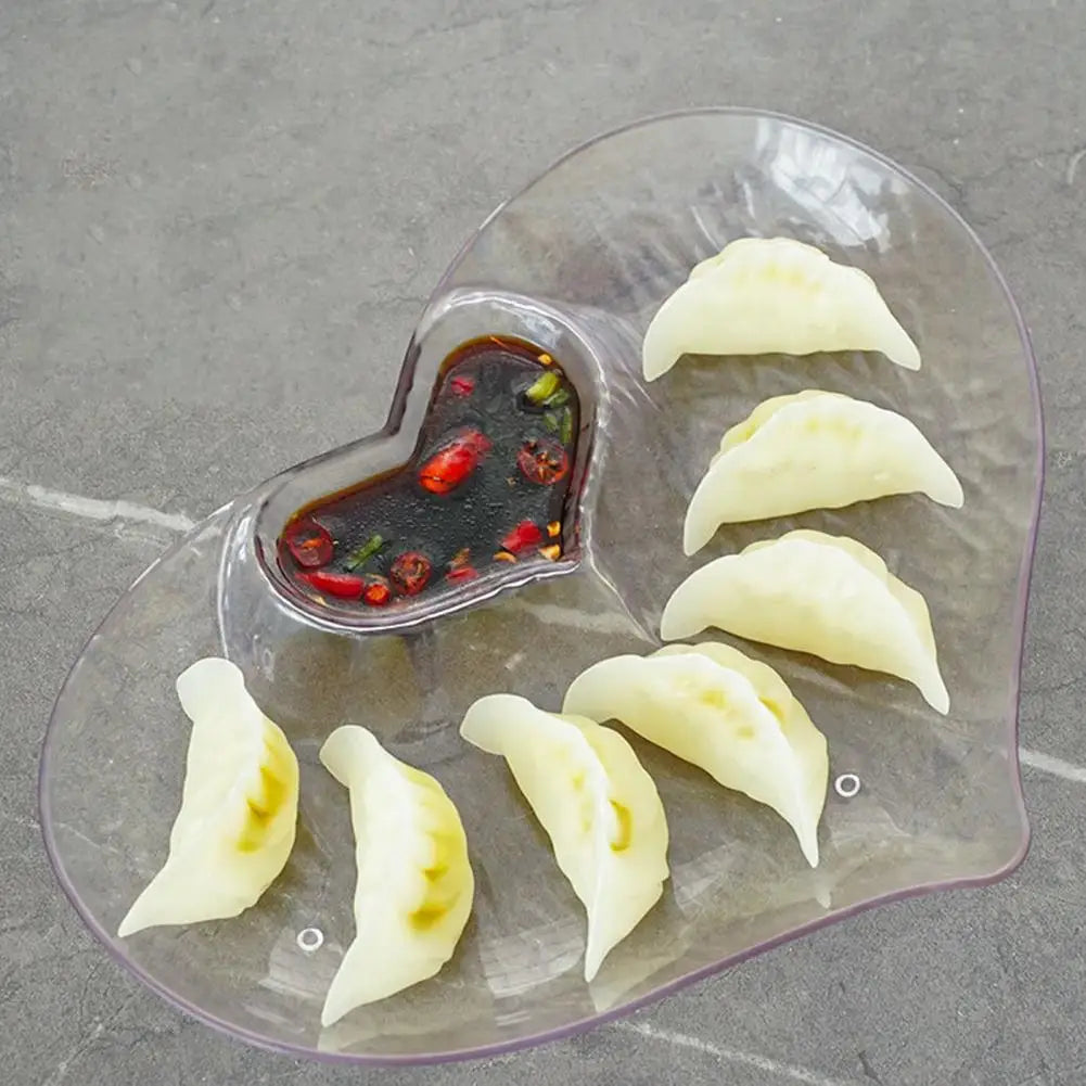 Dumpling Plate Divided Serving Platter Snack Fruit Plate Sushi Plates with Sauce Section Cheeses Serving Tray for Appetizer Taco