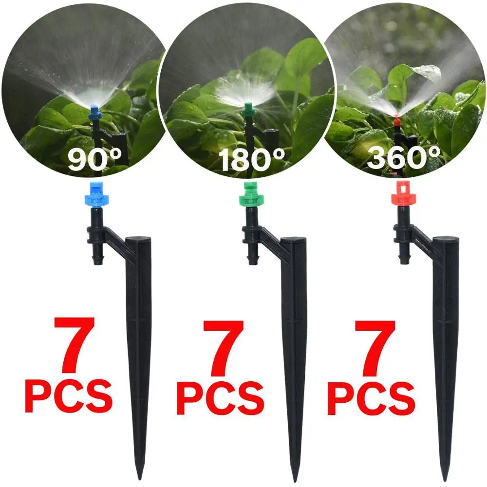 KESLA 20PCS 90/180/360 Degree Misting Nozzle 13cm Stake 1/4'' Barb  Drip Irrigation Watering Garden Flower Irrigation Sprinkler
