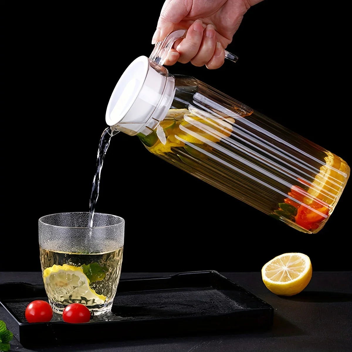 Pitcher With Lid - Beverage Serveware And Storage Container For Hot Liquids Or Cold Drinks Juice Container Iced Tea Pitcher