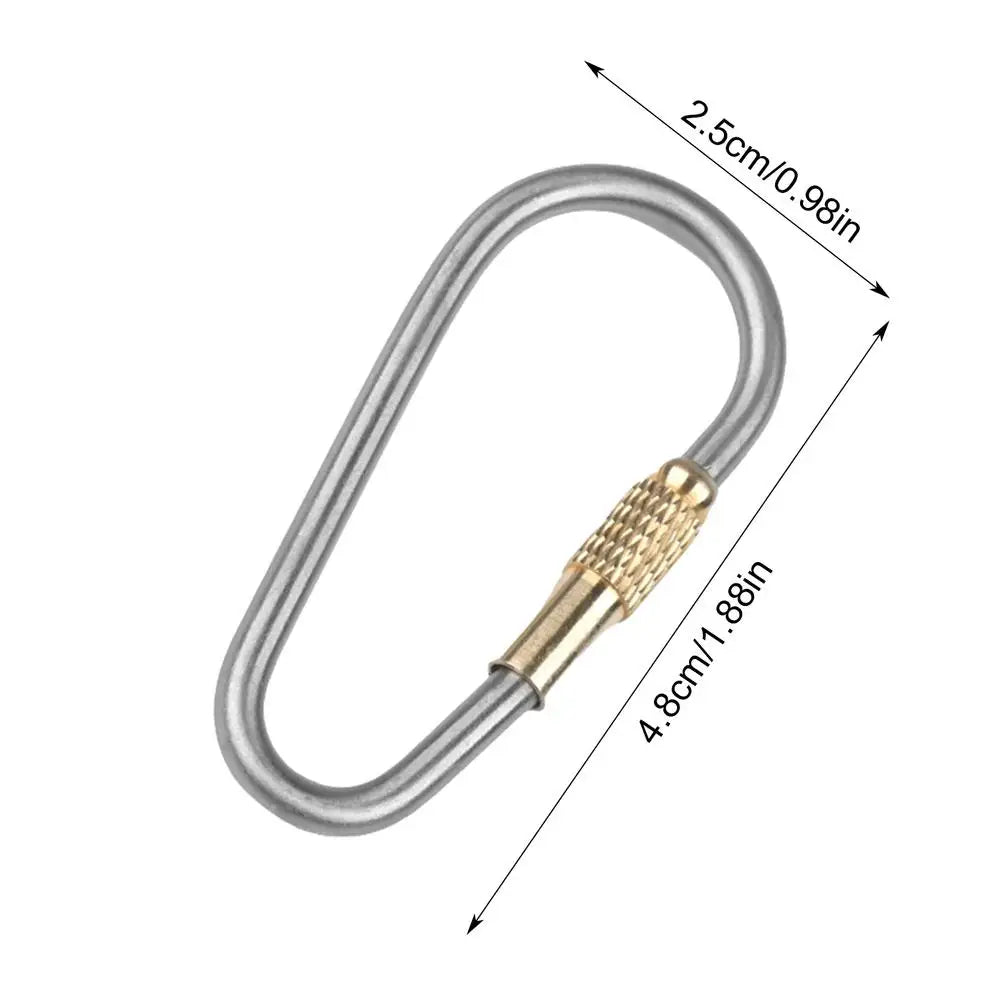 Keychain With LockKey Chain Gold Color Camping Carabiner Survival Camping Equipment Buckles Hooks Key Ring Accessories