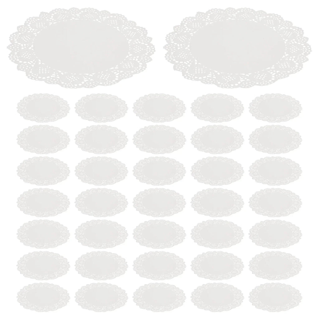100Pcs 7.5 Inch White Cake Doilies Lace Paper Pads for Table Plate Decorating Wedding Coffee Bar Home Use Premium Round Liners