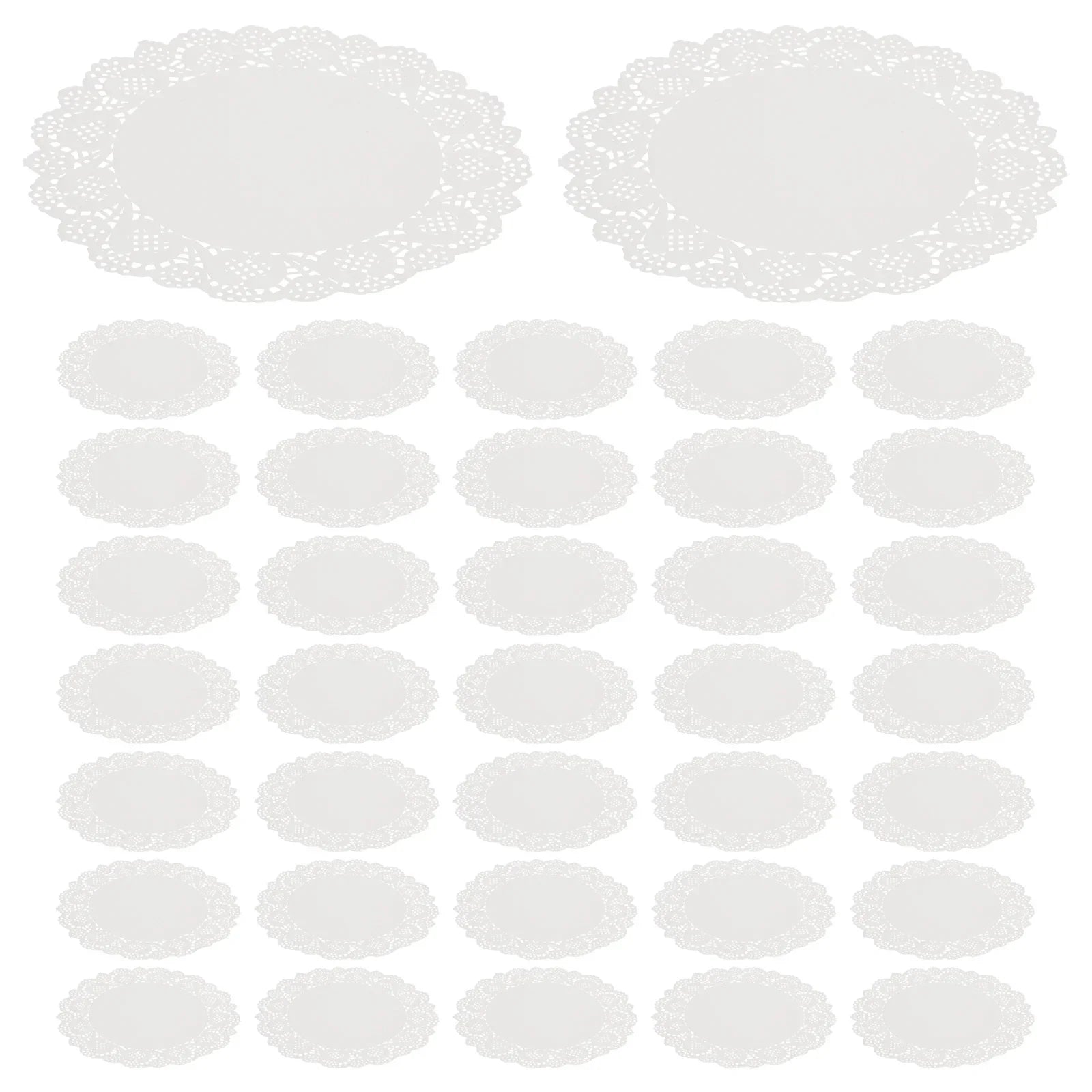 100Pcs 7.5 Inch White Cake Doilies Lace Paper Pads for Table Plate Decorating Wedding Coffee Bar Home Use Premium Round Liners