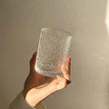 Ins Begonia Carved Glass Simple Ice American Latte Cup Milk Drink Cup Household Water Cup