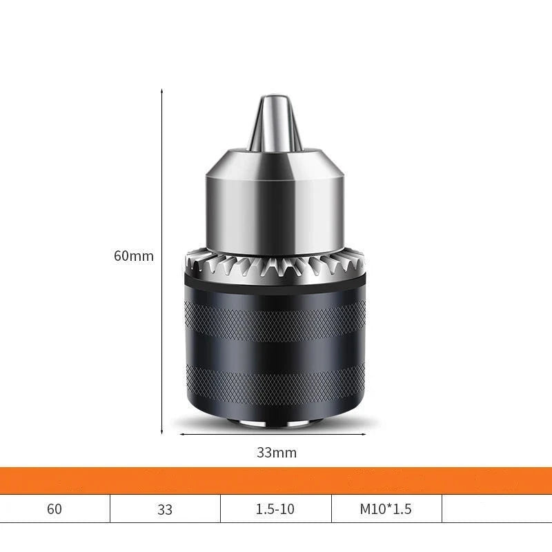 Keyless Drill Chuck Quick Change Conversion Adapter 1/2 3/8 Unf Mount 2~13mm 0.8~10mm Self-Tighten Screwdriver Drill Bits Chucks