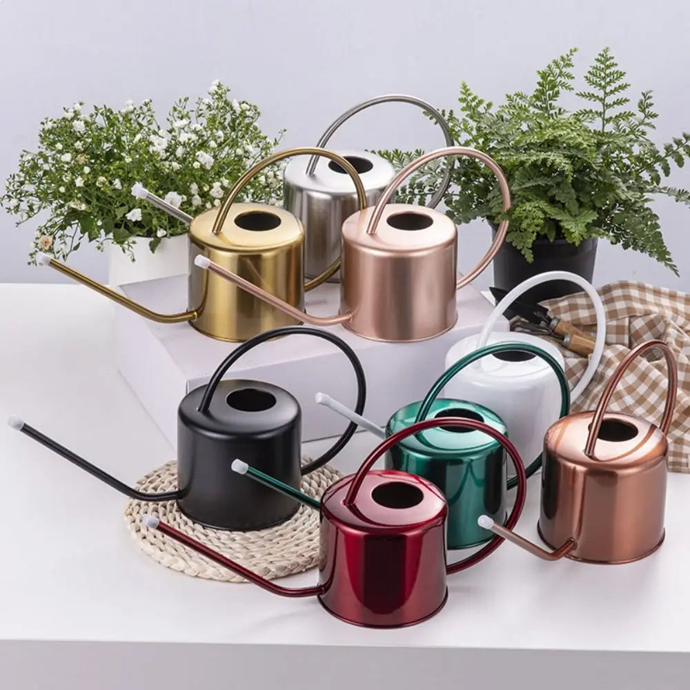 Stainless Steel Watering Can Comfortable Rustproof Leakproof Watering Pot Large Capacity Thickened Long Spout Watering Can