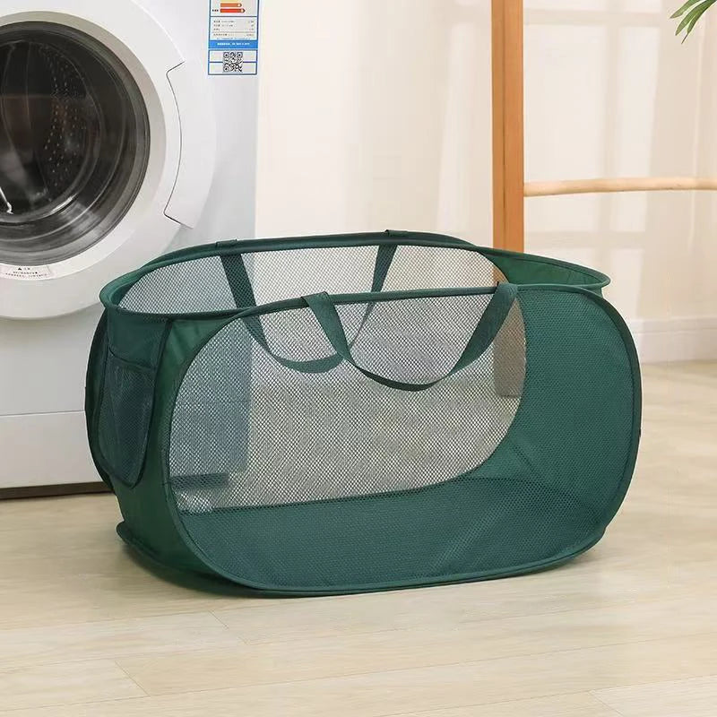 Extra-Large Mesh Laundry Hamper With Handles Foldable Versatile Storage Bag For Dirty Clothes In Multiple Rooms Laundry Baskets