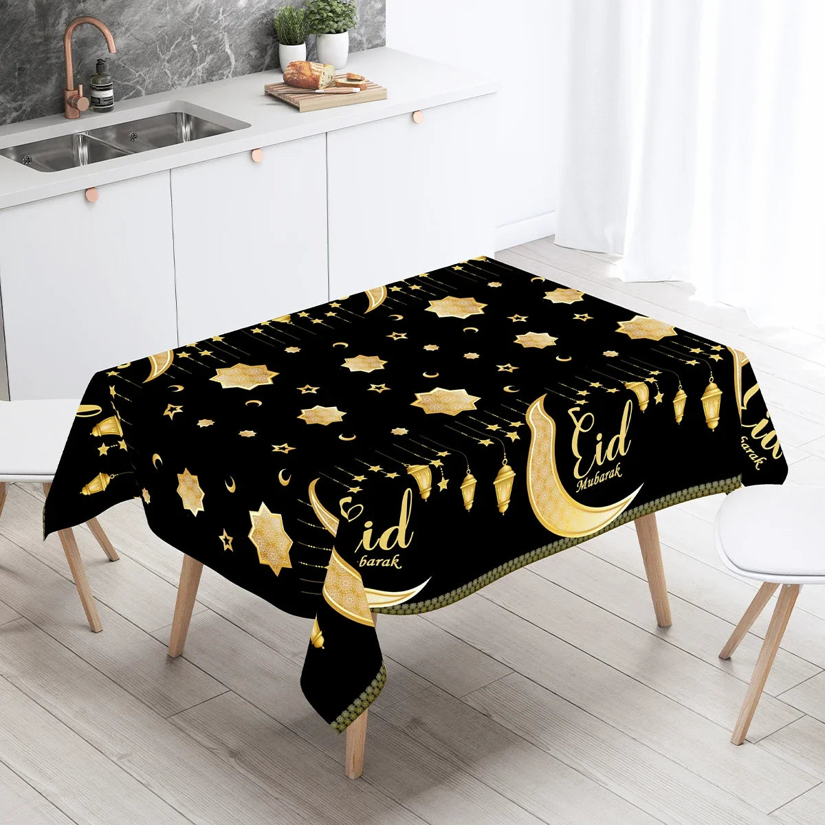 Eid Mubarak Tablecloths Ramadan Decoration for Home 2025 Islamic Muslim Party Decor Ramadan Tableware Supplies Eid Al Adha Gift