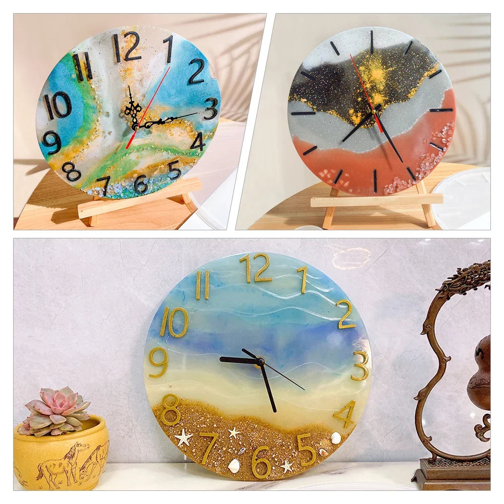 DM283 Round Roman Numerals Epoxy Resin Clock Silicone Mold DIY Wall Hanging Ornaments Moldes Para Resina Epoxi Manualidades
