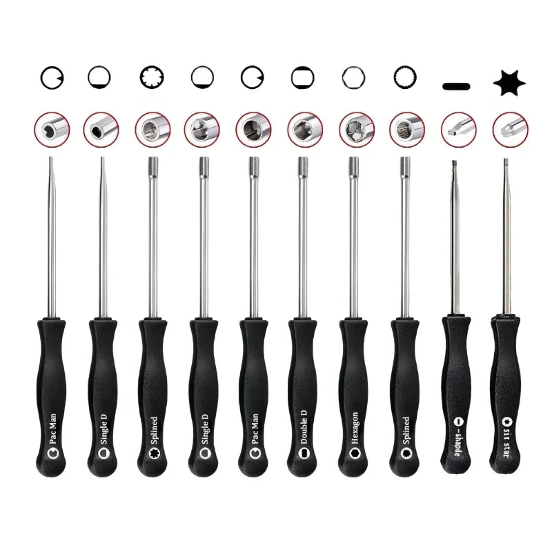 10pcs Carburetor Adjustment Tool Single D Double D Hexagon Hex Socket Kit Set Screwdriver Kit Small Carburetor Tune up