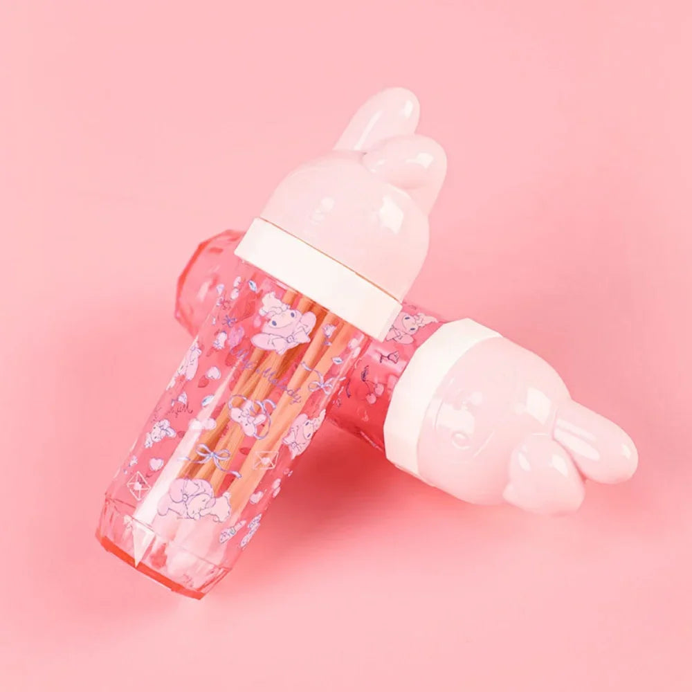 Kawaii Hello Kitty Sanrio Storage Box Anime My Melody Toothpick Cosmetic Swab Storage Box Portable Travel Mini Container Gifts