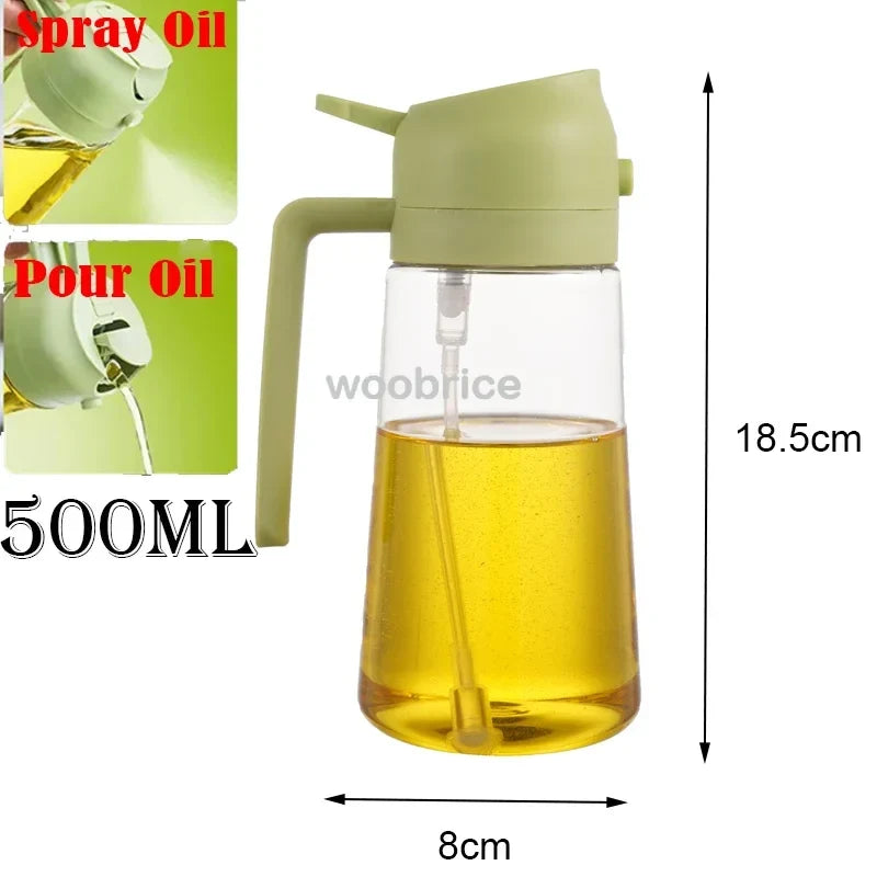 2in1 Oils Sprayer Olive Oil Spray Plastic Bottle Vinegar Dispenser Kitchen Oil Diffuser Accessories Camping Baking Pic