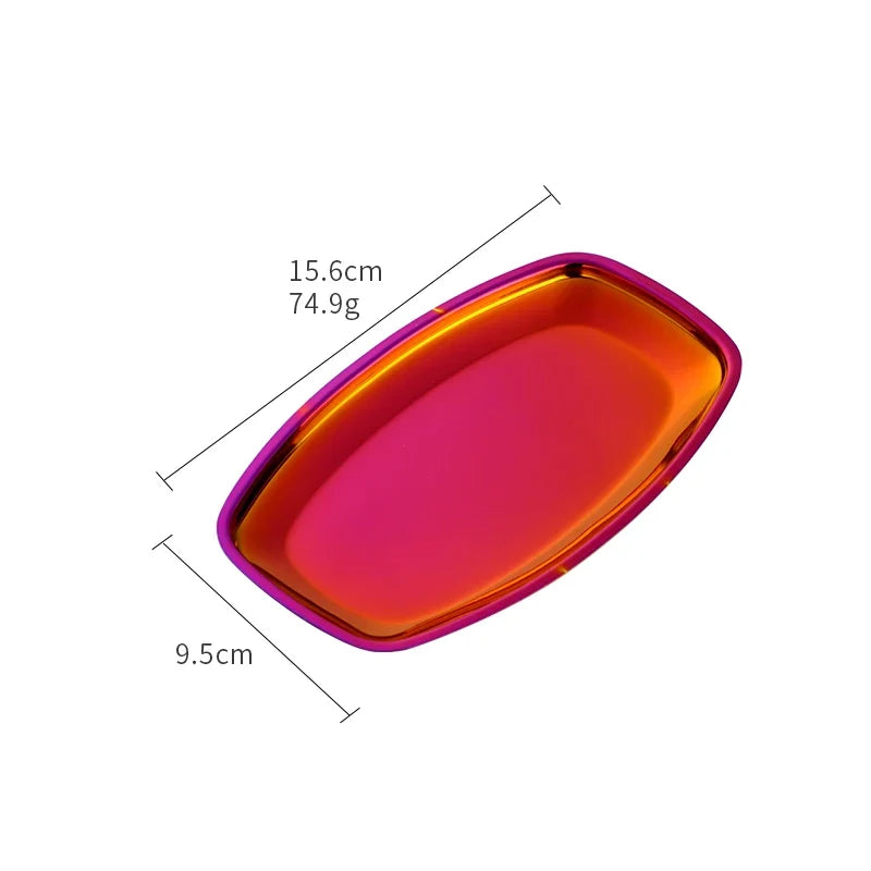 Nordic Style Oval Jewelry Storage Serving Tray Platter Stainless Steel Snack Tray Metal Storage Gold Decoration Home Organizer