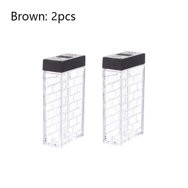 Transparent Spice Jar Set Salt and Pepper Seasoning Bottle Colorful Lid Kitchen Condiment Cruet Storage Container  Spice Rack