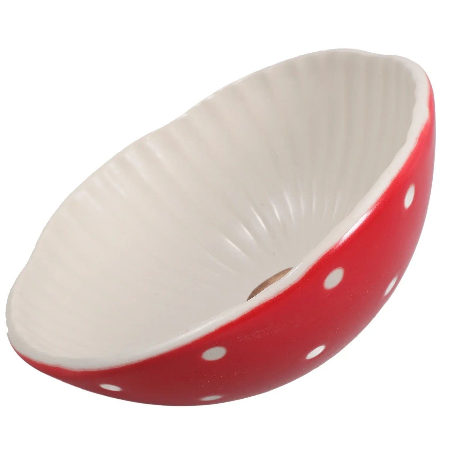 Ceramic Salad Bowl Mushroom Pattern Large Capacity for Food Storage Home Party Decoration Reusable Fruit Dessert Container