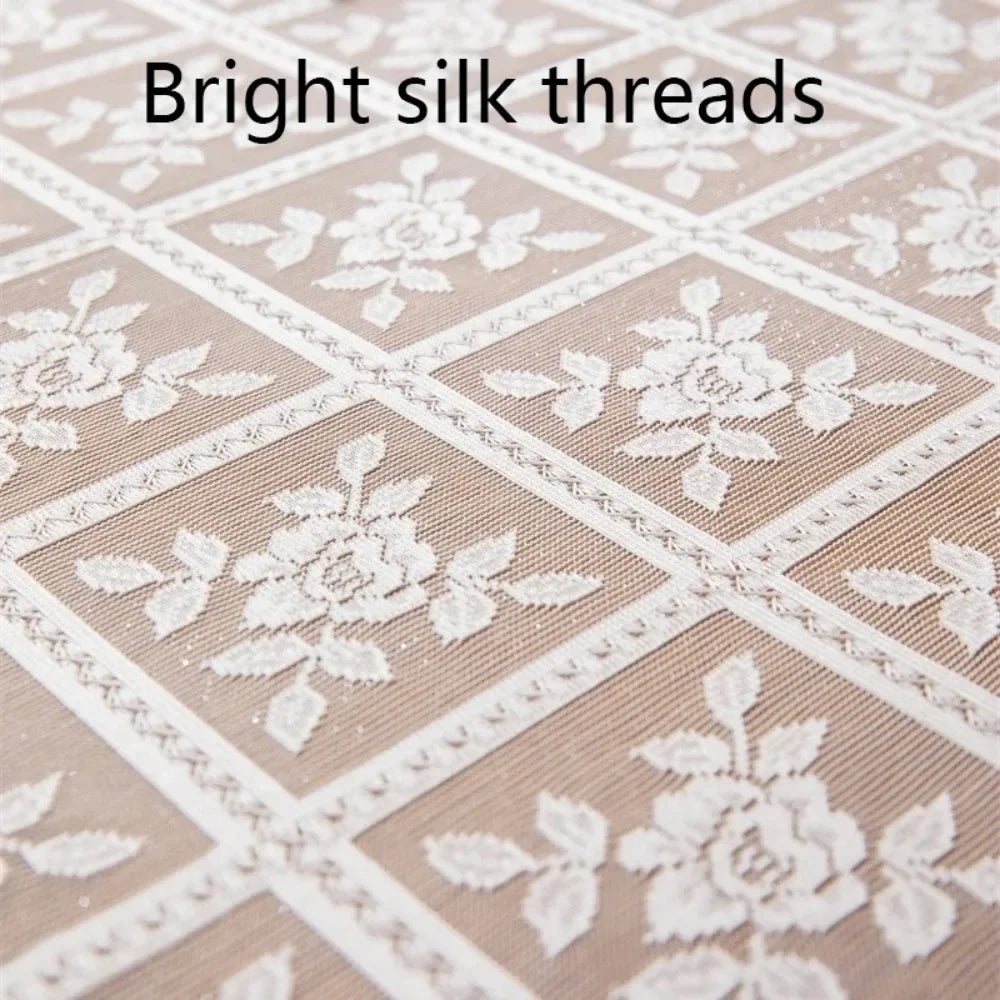 Retro Lace Thickened Tablecloth Non-slip Dustproof Coffee Dinning Table Cover Wedding Party Dining Decoration Mantel De Encaje