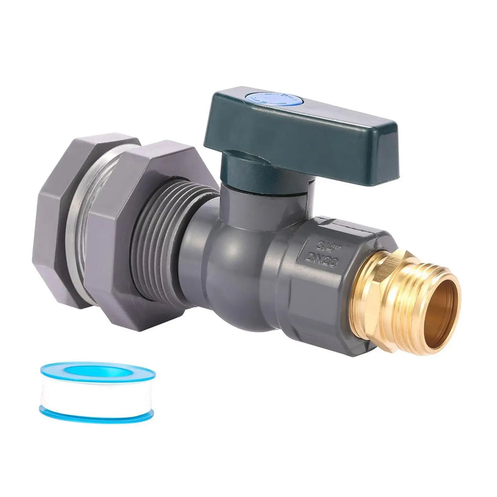Water Barrel PVC Garden Diverter Kit Garden Faucet Kit 3/4" PVC Bulkhead Fitting