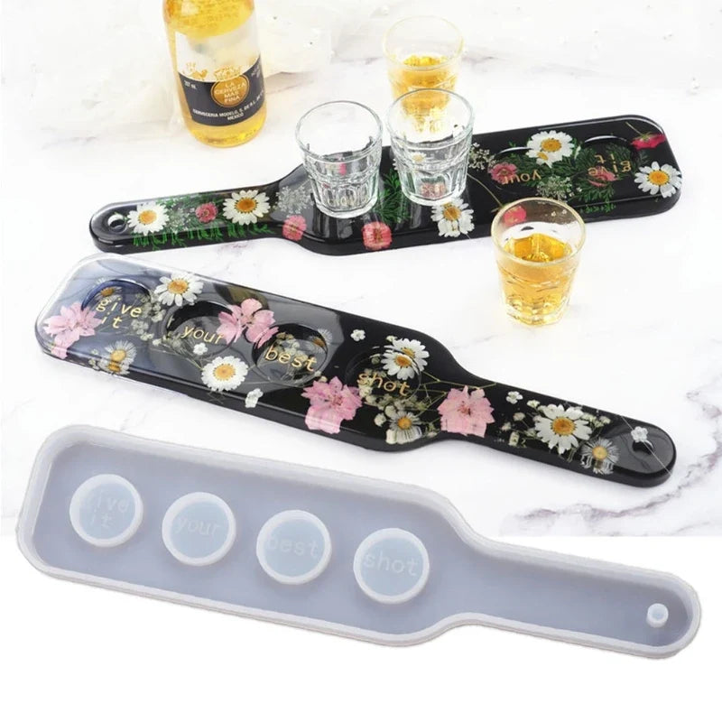 Champagne Glass Mold Silicone Mould Wine Rack Tray Serving Board Wine Glass Holder Epoxy Resin DIY Craft Making Home Decor Tool